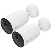 EZVIZ CB3 AOV 3MP/2K Outdoor Wire-Free Battery Camera with Spotlight - White - 2 Pack 5200 mAh Battery / Customisable Voice Notification [CB3 -2PK 2K AOV]