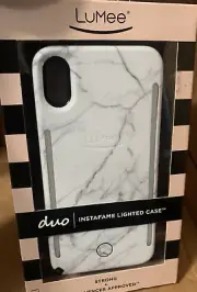 LuMee Apple iPhone XS Max Duo Marble Case - White Marble