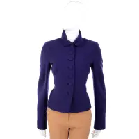 在飛比找Yahoo奇摩購物中心優惠-ALBERTA FERRETTI 藍紫色毛料外套