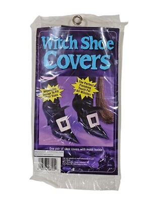 Witch Shoe Covers Accessory With Metal Buckle Adjustable To Fit Most Sizes NOS