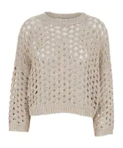 Antonelli Campanellino Crewneck Knit Pullover S beige
