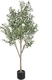 Artigreen 6FT/180cm Artificial Olive Tree Faux Olive Silk Tree Fake Tall Olive Tree with Lifelike Trunks and Fruits for Home Bedroom Office Bathroom Farmhouse Room House Decor Indoor Outdoor
