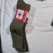 DLA MILITARY SOCKS 3 PACK LARGE 12-13 GREEN 1AC SILVER PLAITED ANTI MICROBIAL