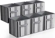 Sorbus Foldable Storage Cube Basket Bin, 6 Pack, Vertical Stripe Line Pattern