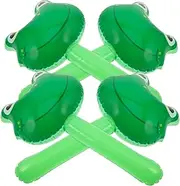 MOLUCKFU 4pcs Inflatable Frog Mallet Lightweight Cartoon Hammer with Sound for Birthday Party Decorations and Fun Playtime Activities