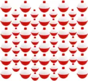 Fishing Floats Bobbers Bulk, Hard ABS Push Button Round Buoy Floats 60 Pack