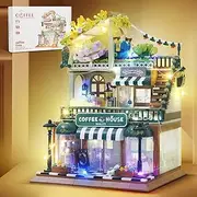 1470PCS Coffee House Architecture Building Set,Coffee Shop City Construction Building Model Kit,Unique Collection Present Toy for 6+ Kids or Adults