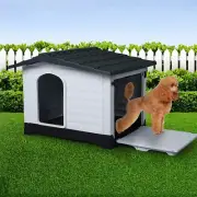 Pet Outdoor/Indoor Plastic Weatherproof Dog Kennel, Grey, Large, Dog Cat Crat...