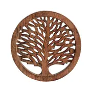 Willow & Silk Handmade Wooden Tree-of-Life Tea/Coffee Table Trivet/Decor 20cm