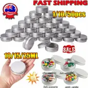 Aluminium Empty Cosmetic Pot Lip Balm Jar Tin Container Silver Box Containers HI