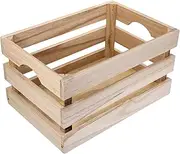 Mobestech Hollow Handle Design Wooden Storage Box Laundry Room Office Home Market Dorm Vintage Crate