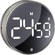 BlueSnail Kitchen Timer with LED Digital Display Smart Efficana for Home Classroom Gym Office, Volume and Brightness Adjustable Productivity Timer (Guncolor)