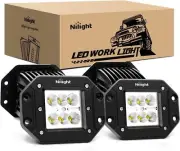 Nilight LED Pods 4PCS 18W Flood Flush Mount LED Work Light Driving Lights Led