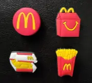 4 x MCDONALDS MACCA'S CROC JIBBITZ SHOE CHARMS PARTY FAVOR CAKE DECORATION