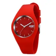 Fashion Silicone Band Analog Women Men Quartz Wrist Watch RED WHITE COLOUR