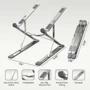 Quinnry Laptop Stand for Desk | Adjustable Portable Foldable Computer Riser