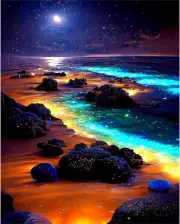 Beach Paint by Numbers for Adults-Landscapes Paint by Number on Canvas without F