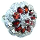 Carmen authentic 10.5 carat Garnet .925 Sterling Silver handcrafted Ring size 6