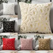 Luxury Gold Feather Plush Cushion Cover Pillow Case Home Bedroom Decoration