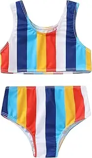 [YOUNGER STAR] Toddler Girl Bathing Suit Bikini Sets 2-Piece Swimsuit Set Summer Stripe Beach Bikini
