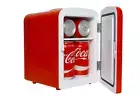 Coca-Cola Classic 4L Mini Fridge12V DC /110V AC Cords, 6 Can Portable Cooler,