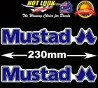 2 Mustad Stickers Decals Suit Fishing Boat Rod Reel Hooks dinghy Lure tackle Box