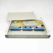 24 Port Rack MT (1RU) w/3×8 SC Adapter Plates, w/2×12 Fiber Splice TRAY, 3 M Pig