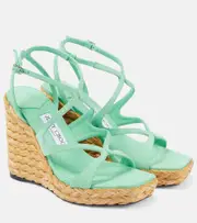 [Jimmy Choo] Jimmy Choo Ayla 110 suede espadrille wedges AU 7 green