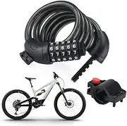 Bike Locks Cable, Combination Safety Code Lock, High Security 5 Digit Resettable Combination Coiling Bicycle Scooter Lock with Mounting Bracket