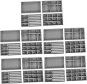 CLISPEED 5sets Jewelry Organizer Stand Ring Tray 4 Section Storage Tray Set 4pcs*5