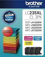 Brother Genuine LC-235XL High-Yield Value Pack, Includes 1x Cyan, 1x Magenta & 1x Yellow, Page Yield Up to 1200 Pages (LC-235XLCL3PK) for Use with: DCP-J4120DW, MFC-J4620DW, MFC-J5320DW, MFC-J5720DW
