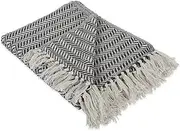 DII Modern Farmhouse Cotton Herringbone Blanket Throw with Fringe for Chair, Couch, Picnic, Camping, Beach, & Everyday Use, 50 x 60, Mineral Gray