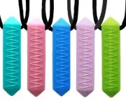Brand New 5 Pack Sensory Teether Chew Necklace Mini Pendants