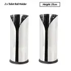 2x Stainless Steel Metal Toilet Roll Holder 35cm Stand Rack Paper Towel Storage