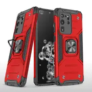 MCC Shockproof Samsung Galaxy S20 Ultra Heavy Duty Tough Case Cover Ring [Red]