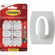 (12-18pk)- 3M Command White Mini Adhesive Hook Removes cleanly Model: 17006-18ES