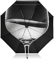 [PDZRMY] Wine Black UV Protection Travel Umbrella Compact for Rain and Sun - Auto Open and Close UPF 50+ Windproof Portable 46” Sun Umbrella for Women and Men