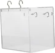 CVUTOVO Hanging Parrot Bathing Tub for Birds Durable Bird Bath Box Safe and Convenient Shower Box for Canaries and Lovebirds Reusable Bird Bath Supply