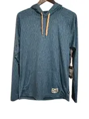 Howler Bros Loggerhead Hoodie Men Med Pacific Blue Deluge Camo Lightweight $69