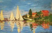 Claude Monet - Regattas at Argenteuil Poster 17" x 11"