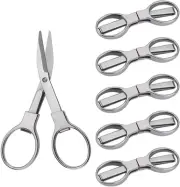 6 Pcs Folding Scissors, PIVHWIR Stainless Steel Portable Telescopic Scissors ...