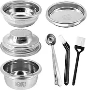 [NEOUZA] 58mm Filter Sieve Basket 1/2/3 Cup Backflush Blind Basket for Bottomless Portafilter,Compatible with Delonghi,Breville Coffee Espresso Machine, 304 Stainless Steel (Set)
