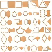Veemoon 54pcs Acrylic Quilting Templates Set DIY Sewing Tool for Crafting Lightweight and Durable Patchwork Design Supplies for Quick Drawing and Creative Projects