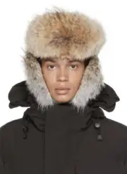 Men’s Aviator Hat Canada Goose Real Fur Unisex