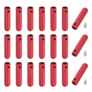 24Pcs Shoelace Tips with Screw, Alloy 25mm Aglets End Tip, Red