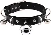 Adjustable Collar Sex Collar with Bell, SM Bondage Collars PU Leather Choker Necklace Erotic Neck Restraint Adult BDSM Sex Toys for Women Men