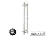AGUZZO EZY FIT Heated Towel Rail - Double Vertical Square Tube - Bottom Wired - (200mm x H1400mm) - Polished SS