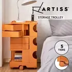 Artiss Storage Trolley Bedside Table 5 Tier Drawers Cart Boby Replica Orange