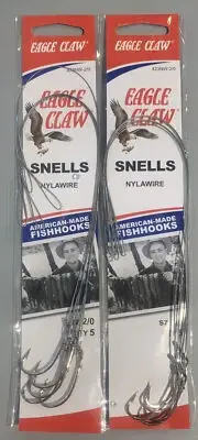 2 Packs Eagle Claw Nylawire Snells 423NW 2/0