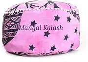 Indian Mandala Tapestry Decorative Floor Designs Cover Ottoman Pouf Cotton Comfortable Indian Cover Cushion Pouf Pillow Indian Indian Ombre Traditional Ethnic Pouf 14” x 24'' (Pink Heart Tree)
